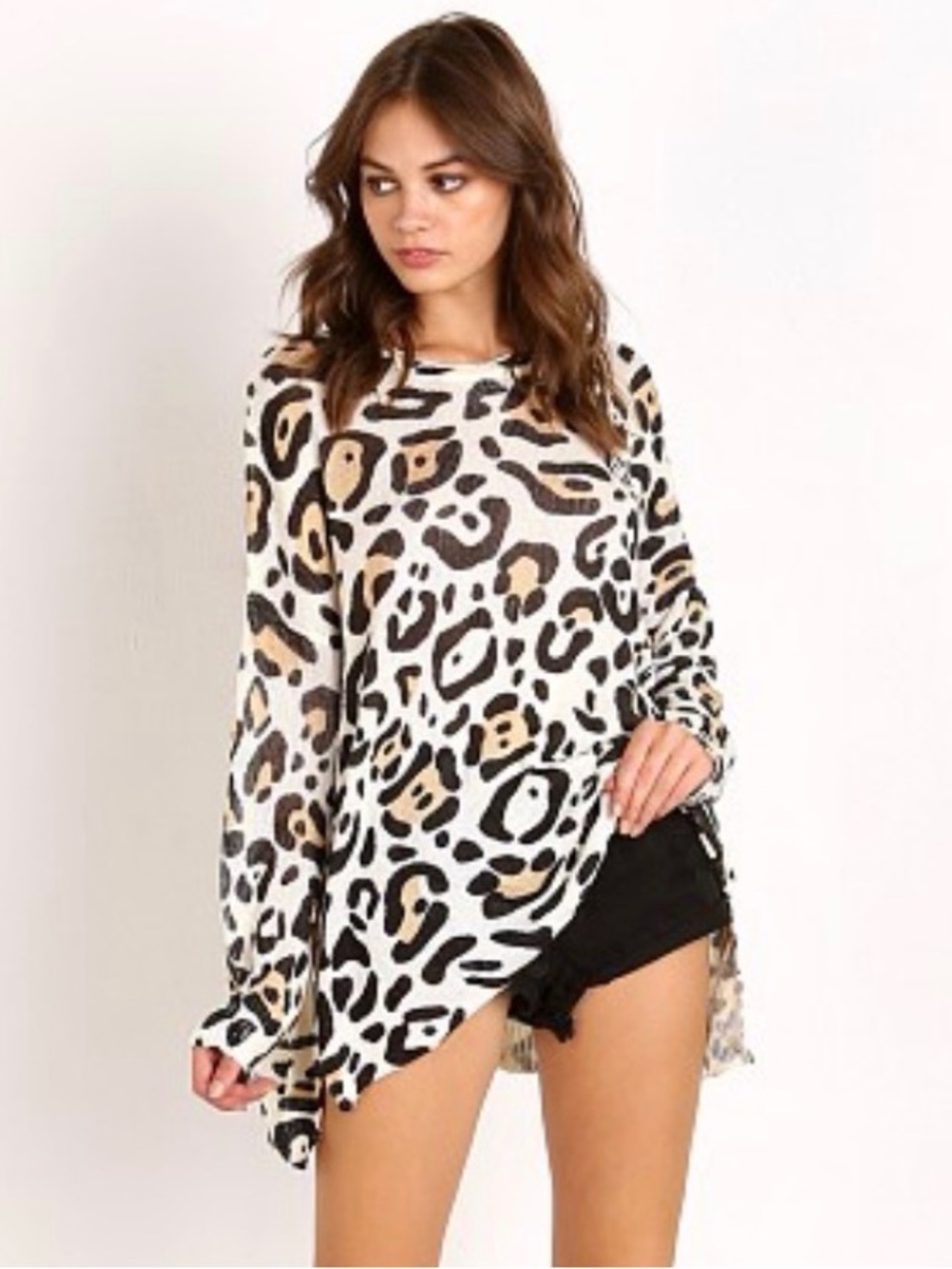 Show me Your Mumu animul bonfire sweater. Oversize. Leopard Print. Sz XS